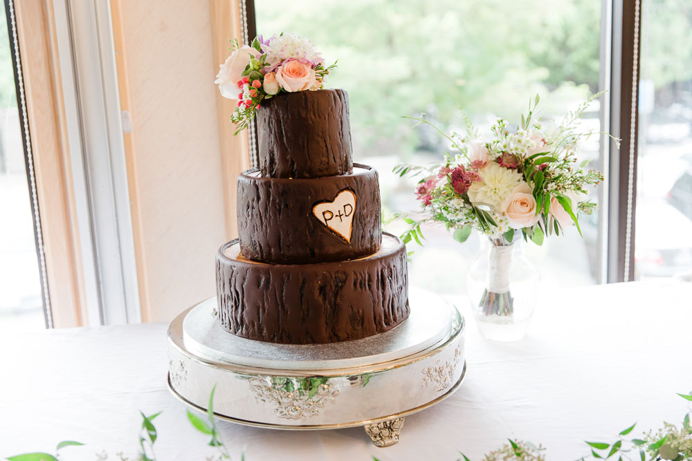 cake-9 Custom chocolate wedding cake with floral design